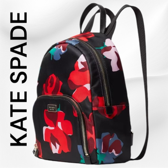 Kate Spade Dawn Bold Roses Medium Backpack - Picture 2 of 7